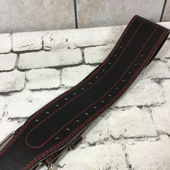 Dark Iron Fitness Padded Leather Weight Lifting Belt Fits Upto 35” Waist - Picture 5 of 6